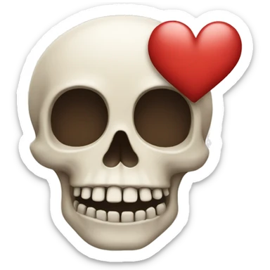 Skull with hearts  sticker
