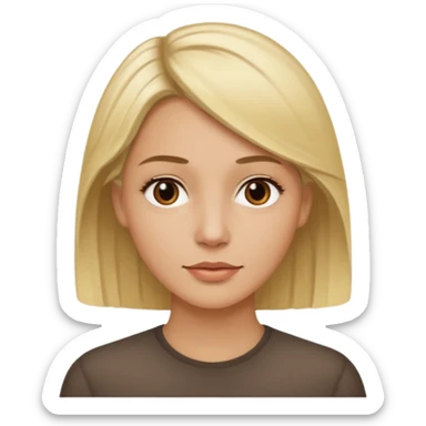 One woman medium length blond highlights hair
One man medium dark skin no hair sticker