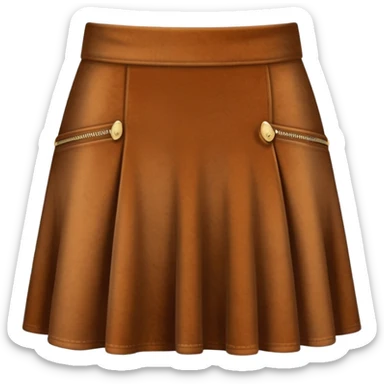 super realistic brown velvet mini skirt isolated sticker