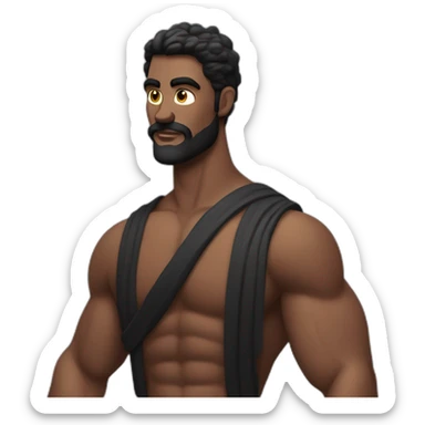 Homme noir musclé qui fait la pose d’un dieu grec  sticker