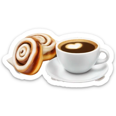 Cinnamon bun and cappuccino sticker