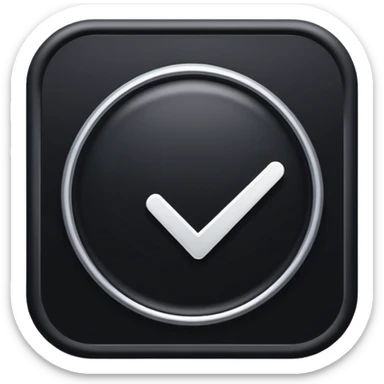 Black verification badge with white tick in the middle emoji sticker