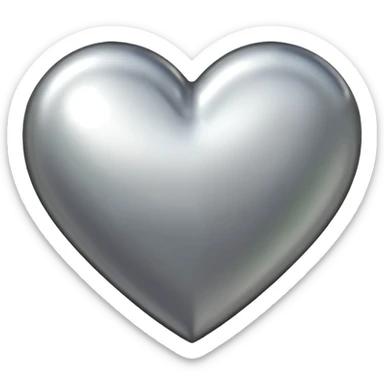 Chrome heart sticker