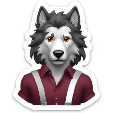 lobo con camisa vinotinto sticker
