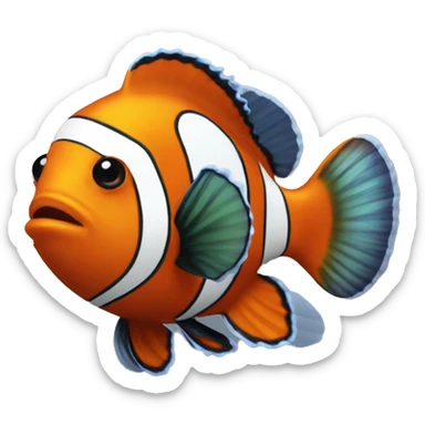 Depressed clown fish sticker