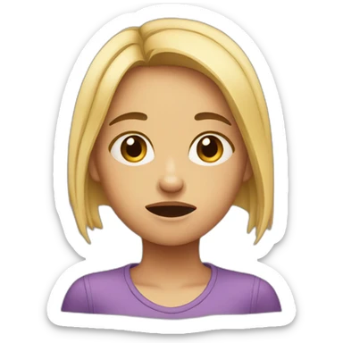 An upset girl  sticker