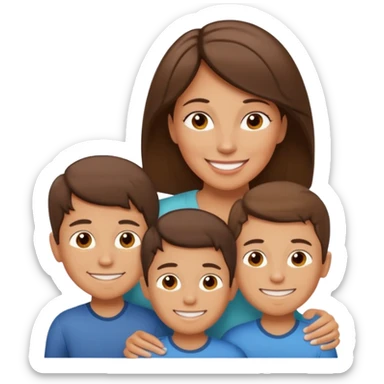 Exhausted Light brunette fit mom with 3 sons sticker