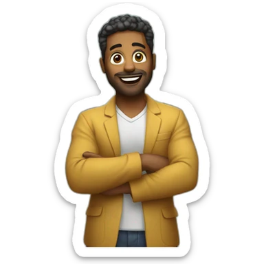 culturista posando sorprendido sticker