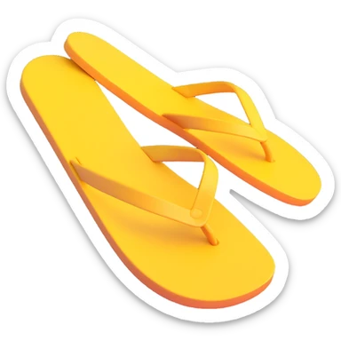 Basic sandal sole with minimal detail, 3D iPhone emoji style, matching the angle of the reference image, viewed from the bottom. sticker