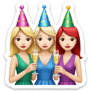 group of girls ready for a bacheloret party sticker