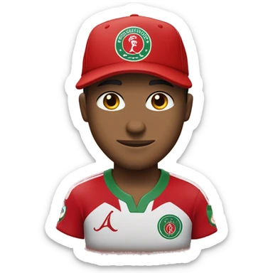 un garçon qui a une casquette porte un tenus du wydad casablanca sticker