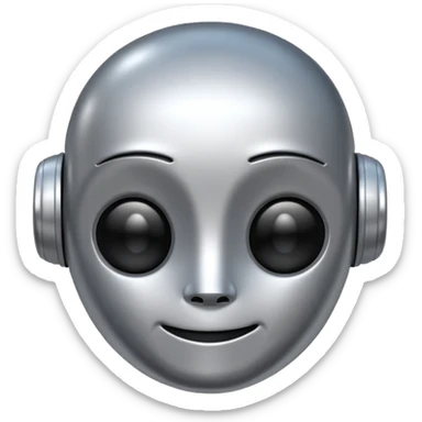 ai robot emoji, cute robot head sticker