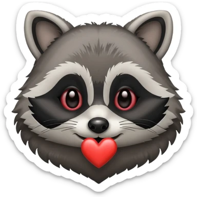 Raccoon emoji Love you sticker