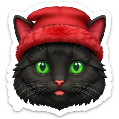 black cat with red hat sticker
