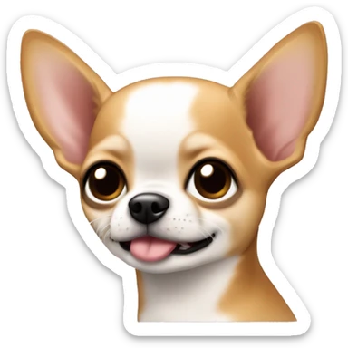 Crea a dos chihuahuas uno más grande q otro , el más grande debe ser comor cafe con pelo largo y el pequeño debe ser blanco sticker