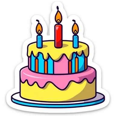 birthday cake with candles sticker