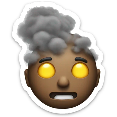 Emoji with steam  sticker