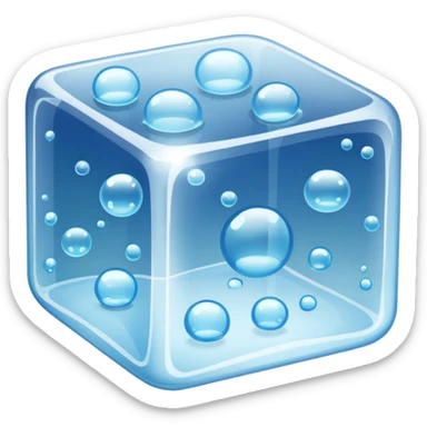 ice cube with small bubbles in it sticker