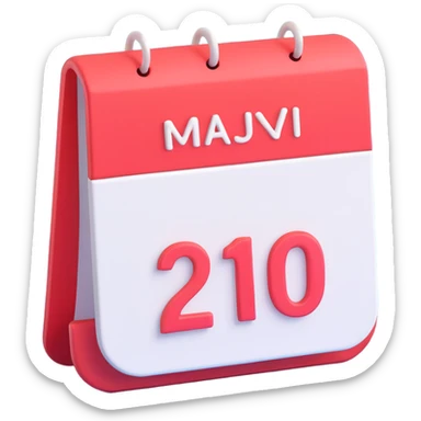 vibrant colorful 3D calendar icon sticker