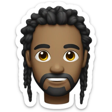 Man with single dreadlock with blue bead on the end sticker