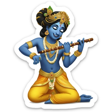 Radha krishna with flute sticker