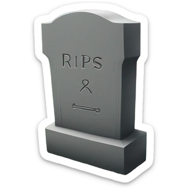 Gravestone with the text rips.lol sticker