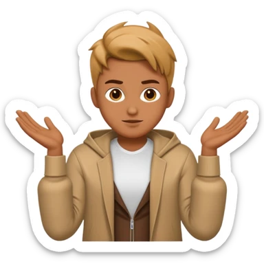 cool person shrug pose sticker