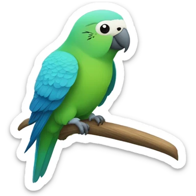 Blue small and fat King Parakeet sticker