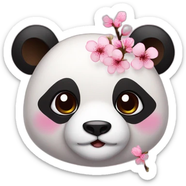 Cherry blossom panda sticker