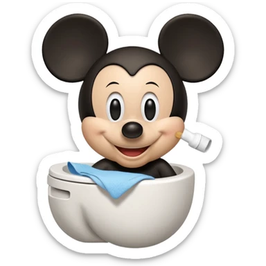 wiping from toilet mickey toilet emoji sticker