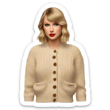 taylor swift beige folklore knit cardigan  sticker
