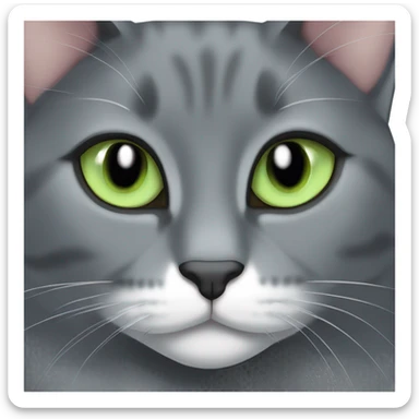 Spicy grey tuxedo cat with light green eyes sticker