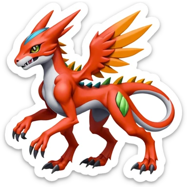 Meloetta-Guilmon-Wargreymon-Sergal-Pokémon-Digimon-Fakémon-fusion-hybrid-creature sticker