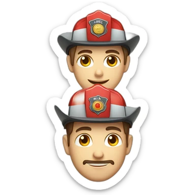 A firefighter , a paramedic and a policeman , french style. sticker