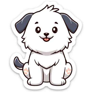 cartoon Maltese puppy giving a thumbs up, cheerful expression sticker