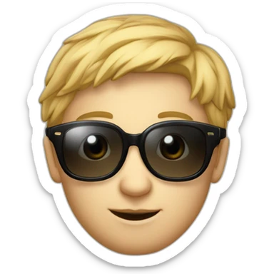 Bobo parisien mâle petite lunette grand coeur sticker