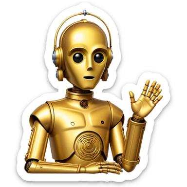 C-3PO saying “please wait” sticker