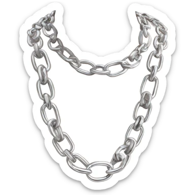 Realistic silver chain necklace  sticker