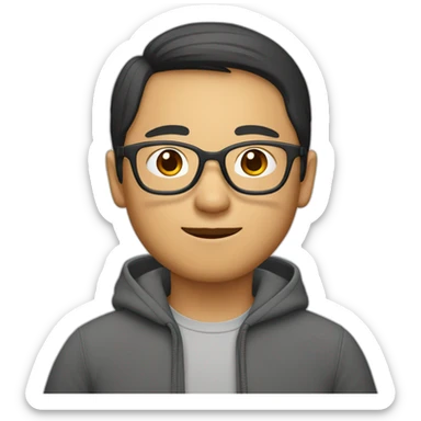 une asiatique brune à lunette sticker