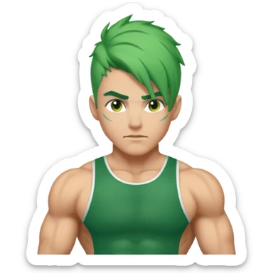 green haired, athlette sticker