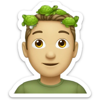 Personne qui promène une tortue sticker