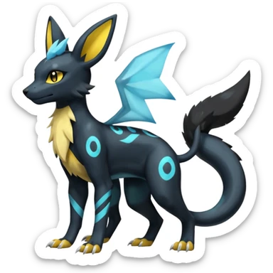 Shiny 4-legged Umbreon-Manectric-Salandit-Zeraora-fusion, full body sticker