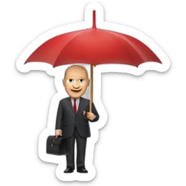 Olaf scholz with a red umbrella sticker
