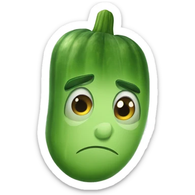a super pissed off cucumber sticker