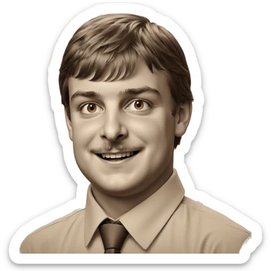 smiling boy in sepia portrait sticker