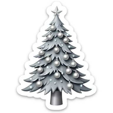 generate gray color christmas tree sticker