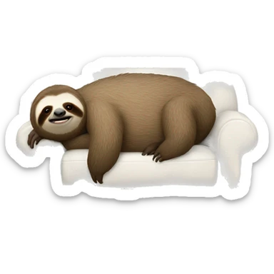 The sloth is lying on the sofa sticker