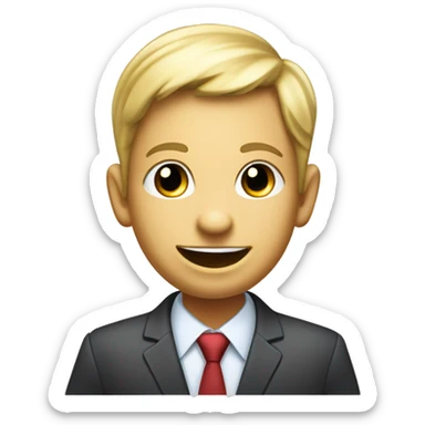 "A determined businessperson with upward trending graph, new customer icons, and money symbols surrounding them. Their eyes are replaced with dollar signs, and they have a confident smile. A speech bubble near their mouth says 'Growth!'" sticker