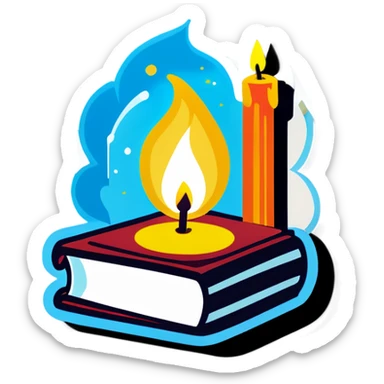 Book with candle sticker