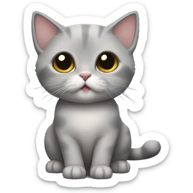 Gray munchkin cat sticker